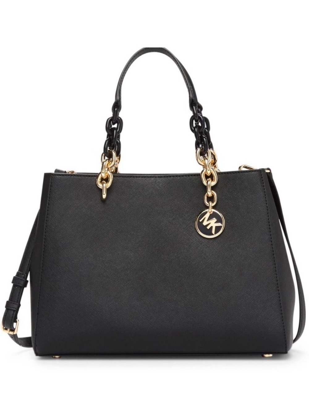 Michael Kors Cynthia Black Leather Purse New